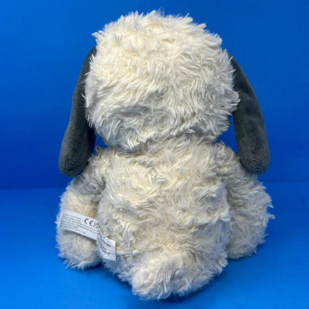 Linzy Toys Dog Plush 13 inch White Grey Best Big Brother Puppy Stuffed Animal